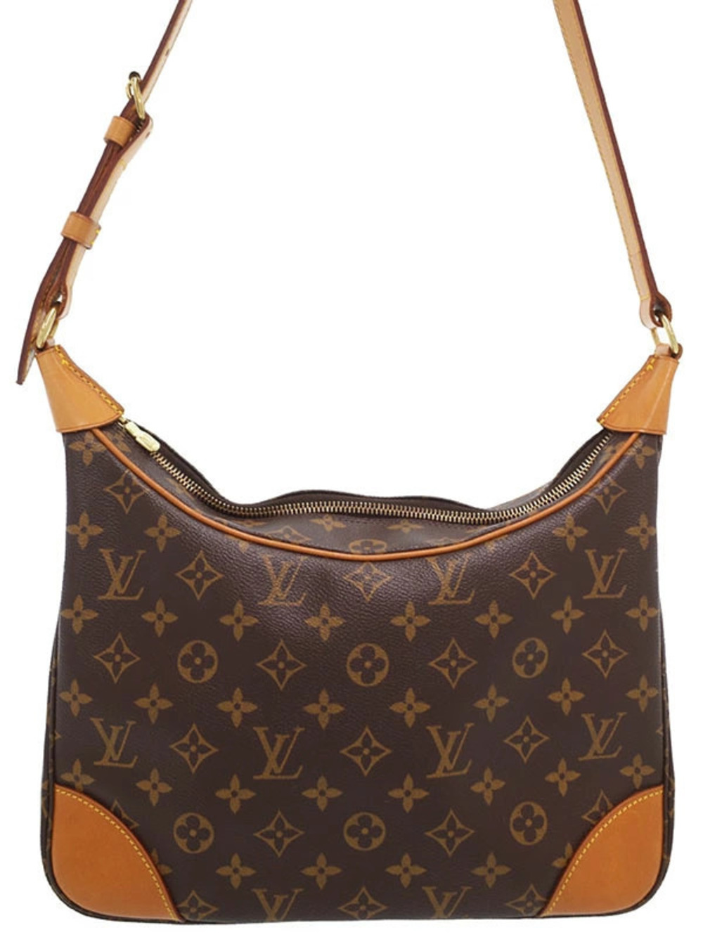 Louis Vuitton Monogram Boulogne Shoulder Bag Canvas Leather Brown